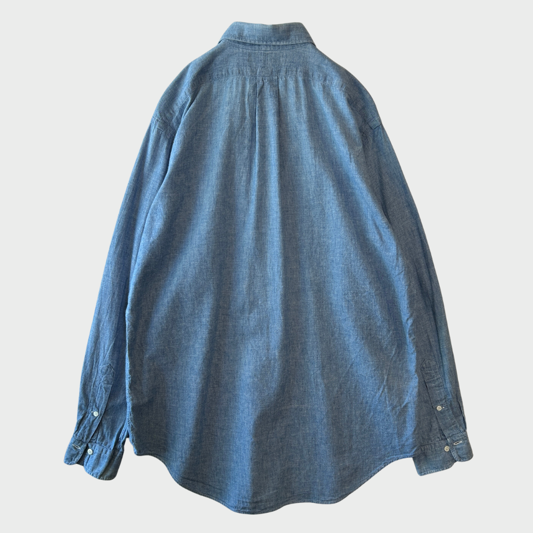 90's Ralph Lauren ラルフローレン シャンブレー・ボタンダウンシャツ USA製(L) /A7813SH-SO