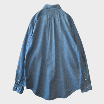 90's Ralph Lauren ラルフローレン シャンブレー・ボタンダウンシャツ USA製(L) /A7813SH-SO