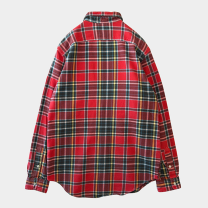 00's Polo ラルフローレン ヘビーネルシャツ 赤(M)/B3066SH-SO