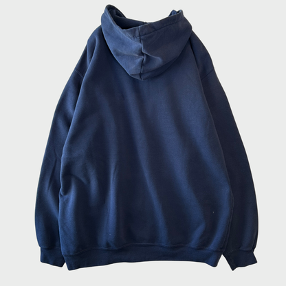 90-00's Carhartt カーハート スクリプトロゴ刺繍 フルジップパーカーネイビー(XL)/B3026S-SO