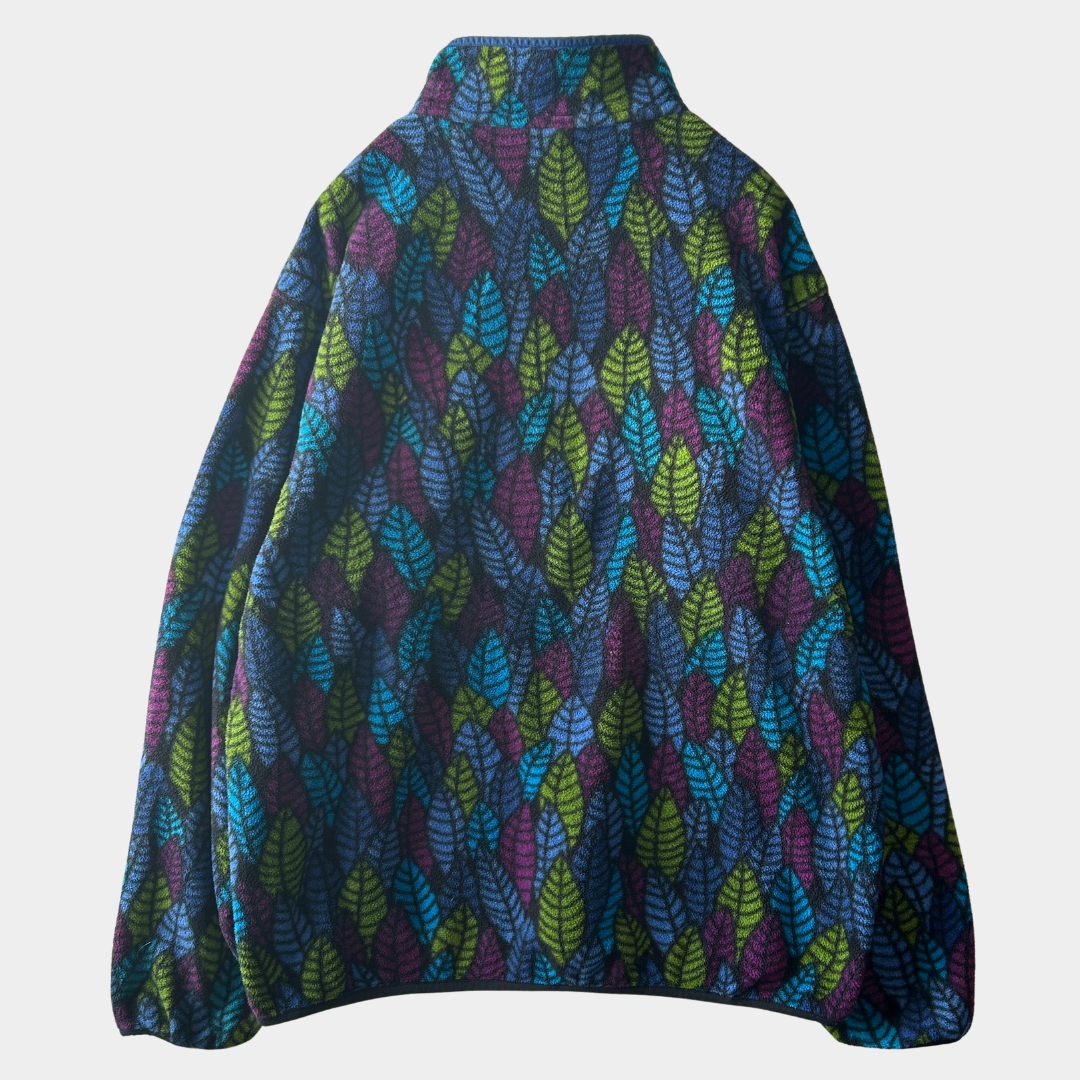90's Patagonia Synchilla Snap-T leaf pattern パタゴニア シンチラ スナップT リーフ柄 (XL)/C0084F-SO