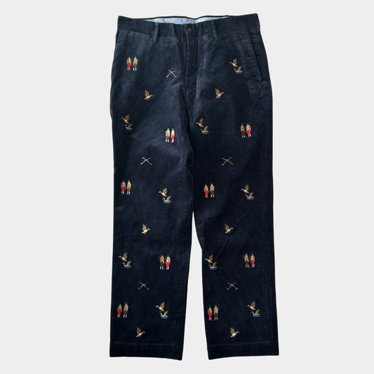 00's Polo RALPH LAUREN corduroy pants コーデュロイパンツ 刺繍 ブラック (32 30)/A9642P-SO
