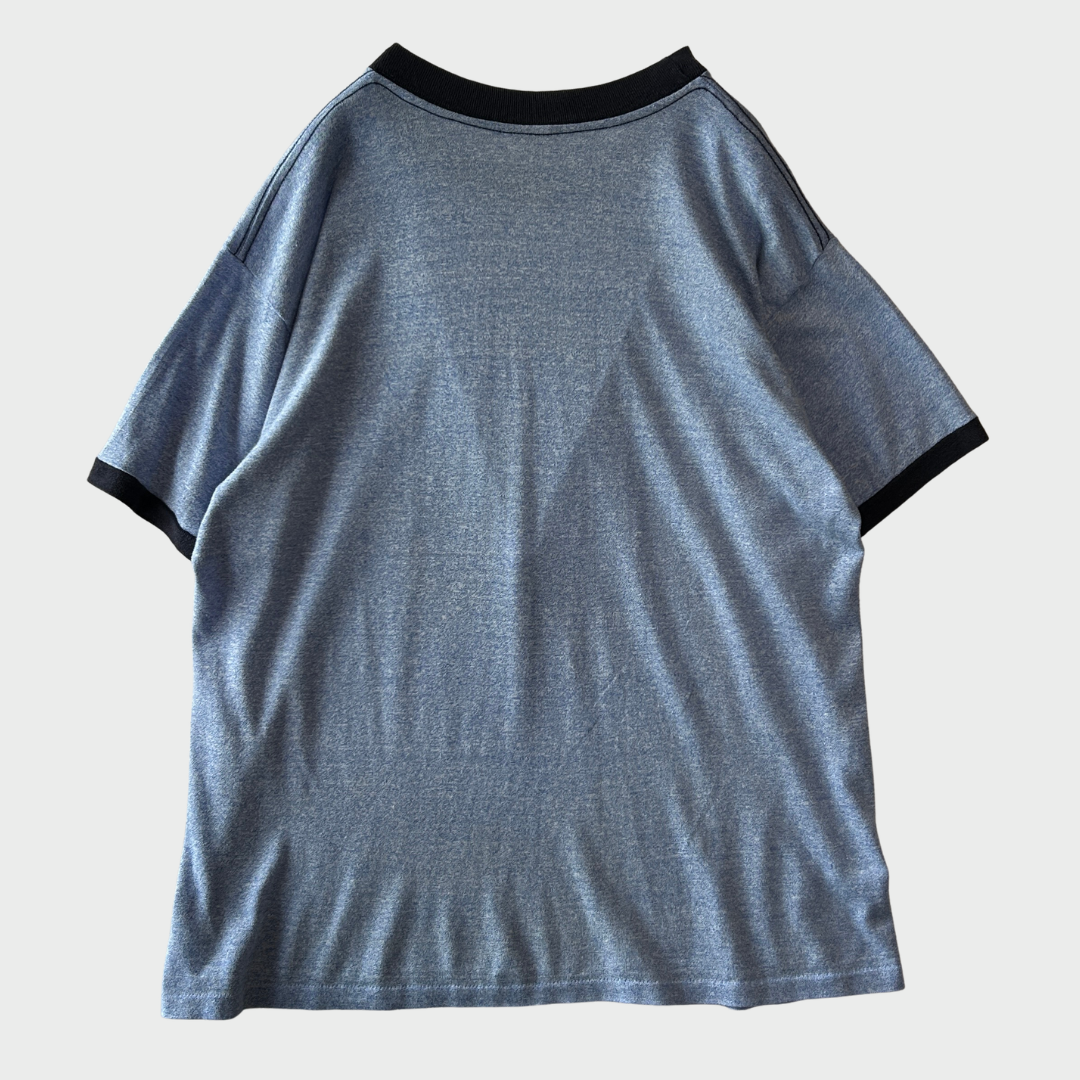 70's-80's Disney Mickey Mouse キャラクター リンガーTシャツ 青 霜降り (サイズ不明 M-L相当)/B3923T-SO