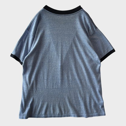 70's-80's Disney Mickey Mouse キャラクター リンガーTシャツ 青 霜降り (サイズ不明 M-L相当)/B3923T-SO