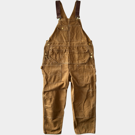 70's Carhartt エプロン付きダックダブルニーオーバーオール ブラウン/A7120P-SO
