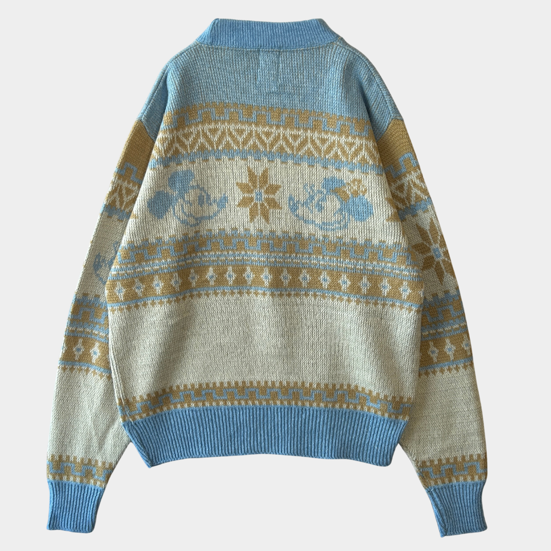 70's KENNINGTON　ディズニープロダクション ノルディック柄 アクリルニット ミッキーミニー (L)/A5708K-SO