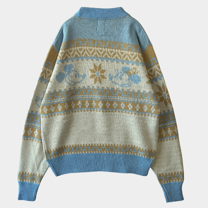 70's KENNINGTON　ディズニープロダクション ノルディック柄 アクリルニット ミッキーミニー (L)/A5708K-SO