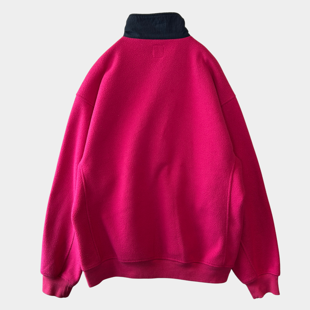 90's GAP ハーフジップフリース プルオーバー ピンク(M)/A9049O-SO