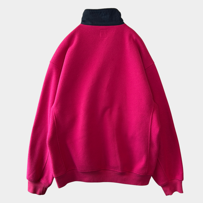 90's GAP ハーフジップフリース プルオーバー ピンク(M)/A9049O-SO