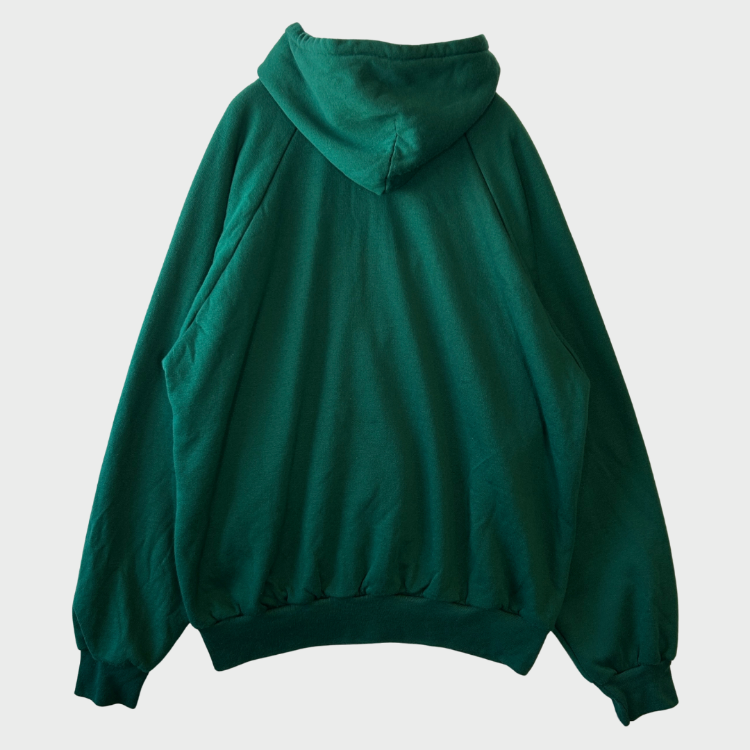 90's AMERICAN EDITION 無地 スウェット ジップフーディー 緑 (L) /B1539S-SO