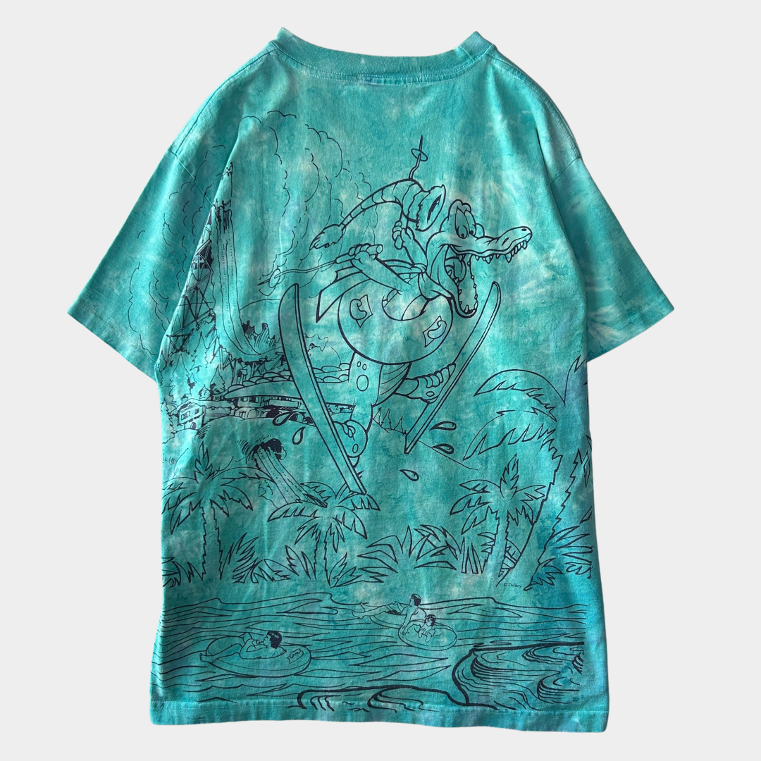 90's Disney ディズニー ブリザード・ビーチ アイス・ゲイター キャラクターTシャツ 水色 (L)/A7180T-SO