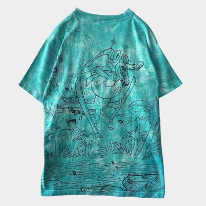 90's Disney ディズニー ブリザード・ビーチ アイス・ゲイター キャラクターTシャツ 水色 (L)/A7180T-SO