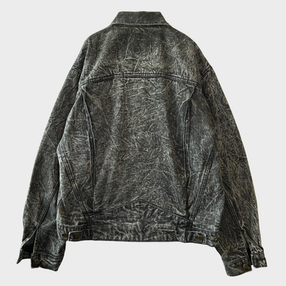 00's Guess ウォッシュ加工 デニムジャケット 黒 (XL)/A8490J-SO