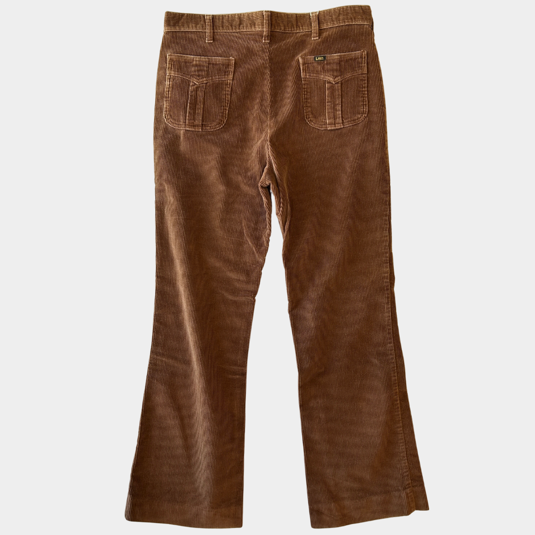 70's Lee 417-2827 コーデュロイフレアパンツ ブーツカット ブラウン(W36)/B0240P-SO
