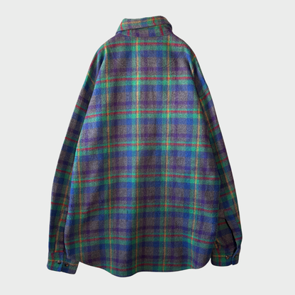 GAP ギャップ タータンチェック ネルシャツ 緑青グレー (推定M) /A8818SH-SO