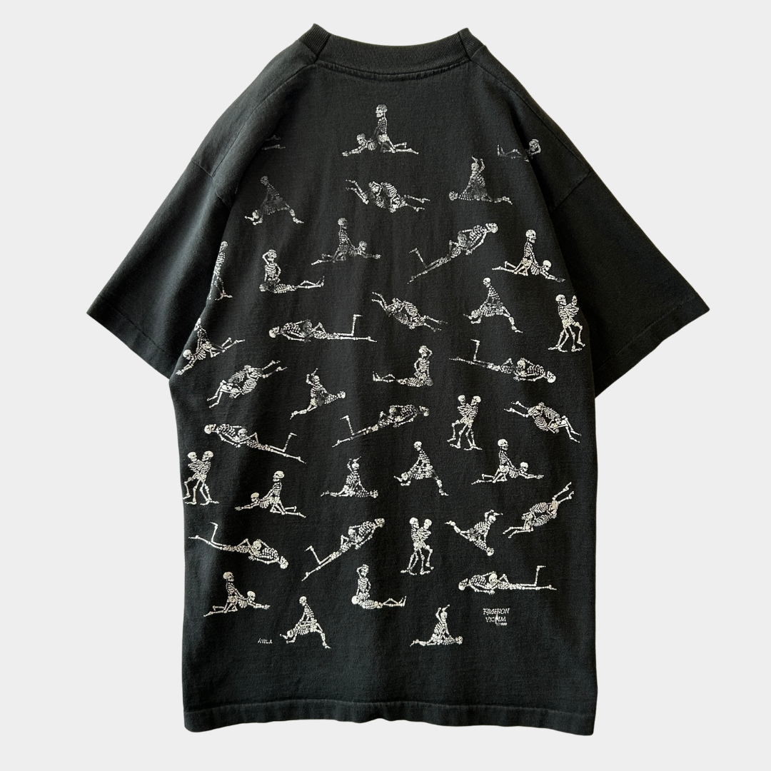 90's Fashion Victim スカル 四十八手 Tシャツ エロT 黒 /C0917T-SO