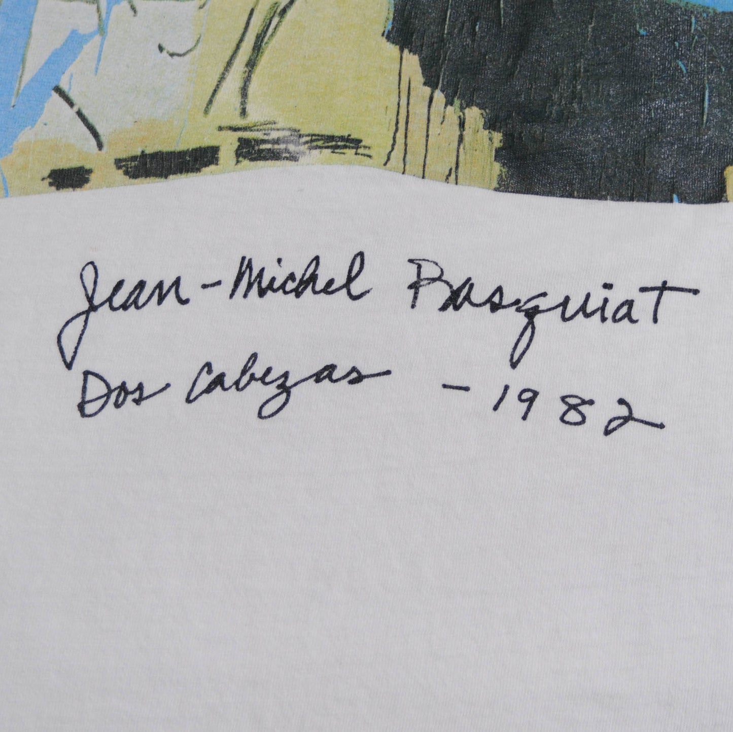 80’s Basquiat “Dos Cabezas” アートTシャツ (L)白/A3683T-SO