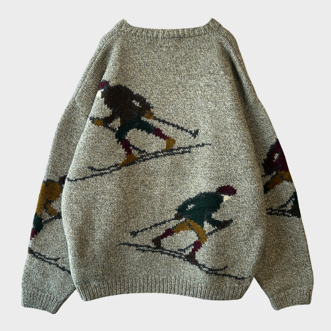 90's Banana Republic バナナリパブリック スキー ウールセーター グレー (XL)/B0593K-SO
