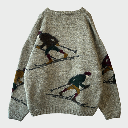 90's Banana Republic バナナリパブリック スキー ウールセーター グレー (XL)/B0593K-SO