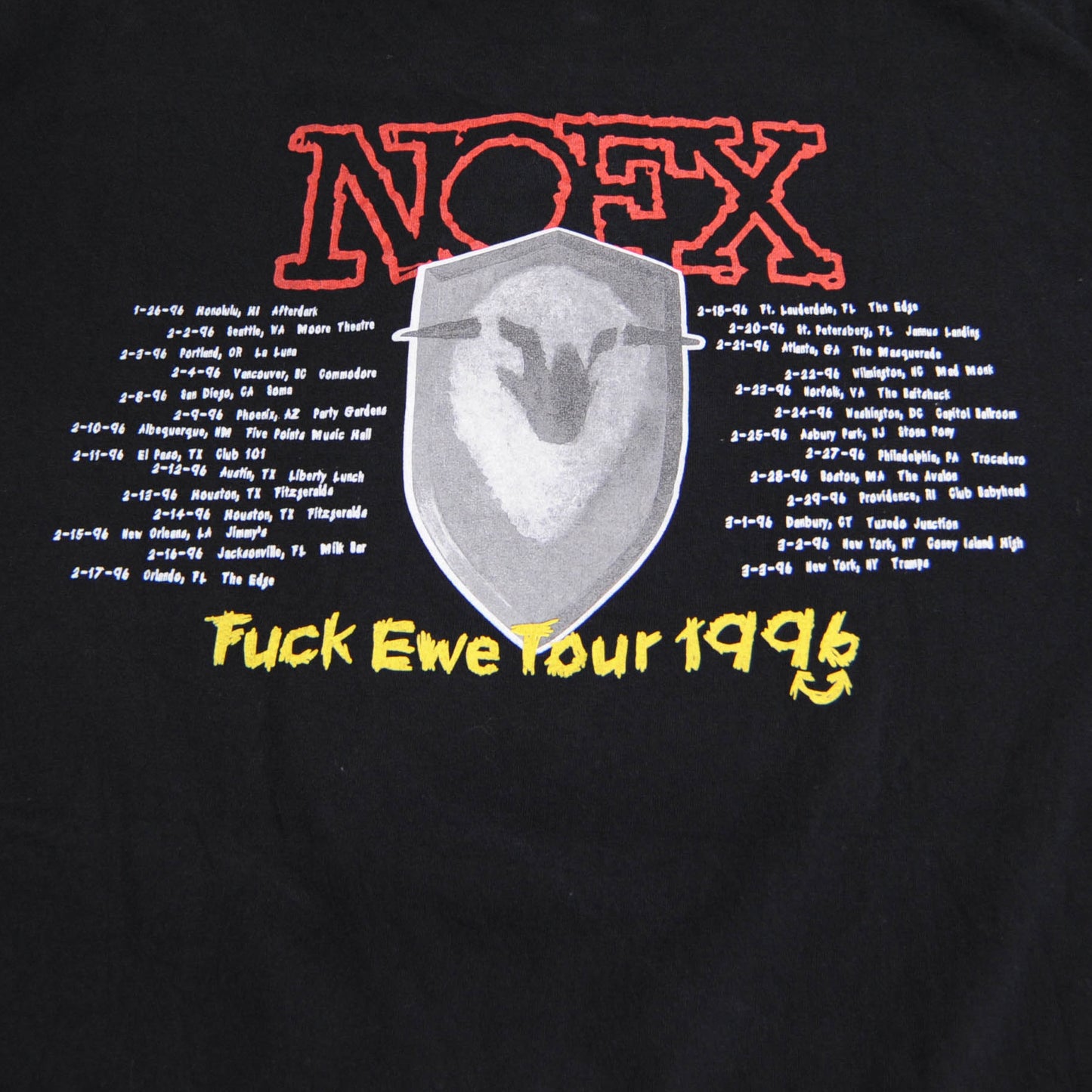 90's NOFX ツアーTシャツ 黒 (XL)/A4013T-SO