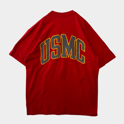 90's SOFFE USMC ミリタリー ロゴTシャツ 赤(L)/A6396T-SO