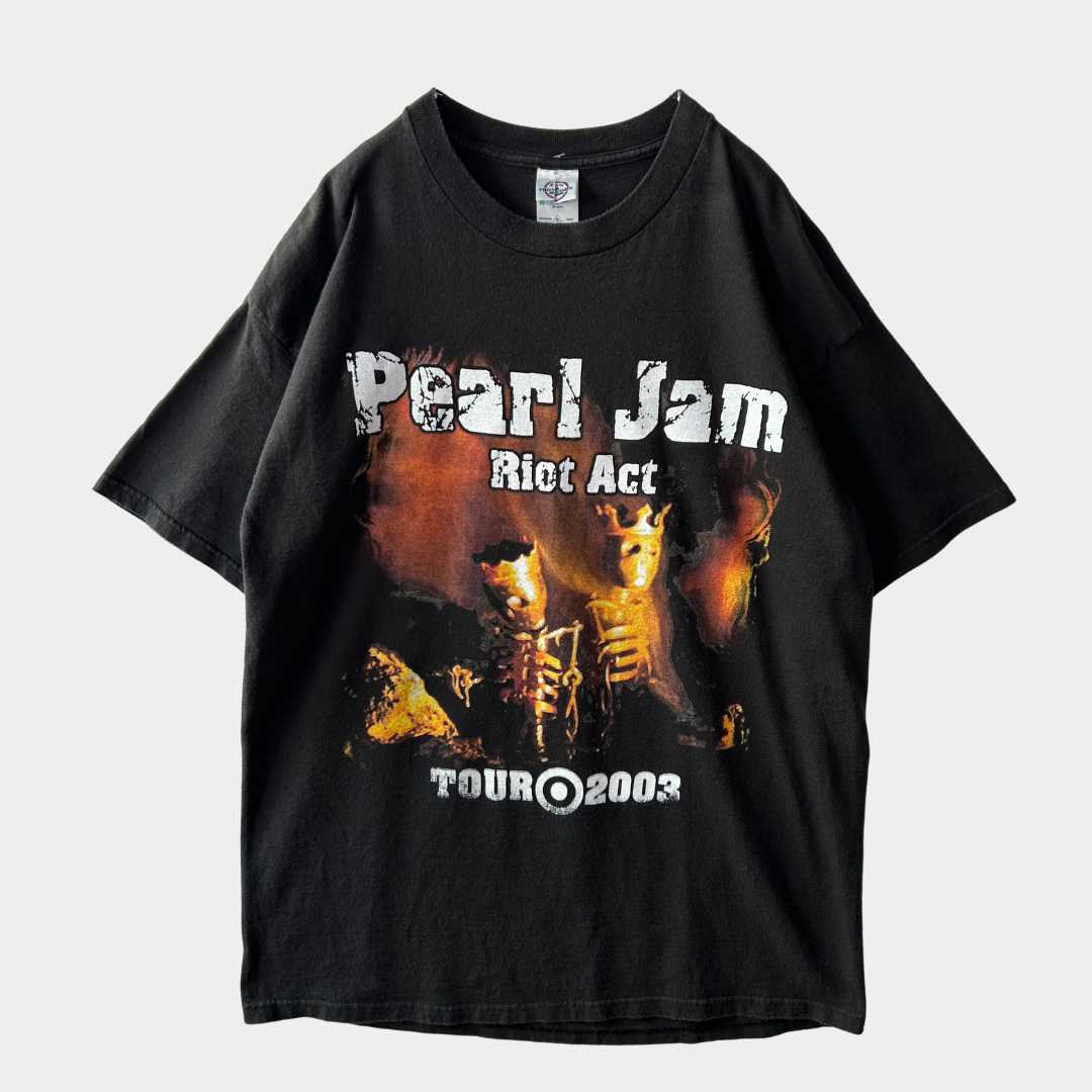 00's Peal Jam パールジャム Riot Tour2003 ツアーTシャツ 黒(XL)/A2721T-SO