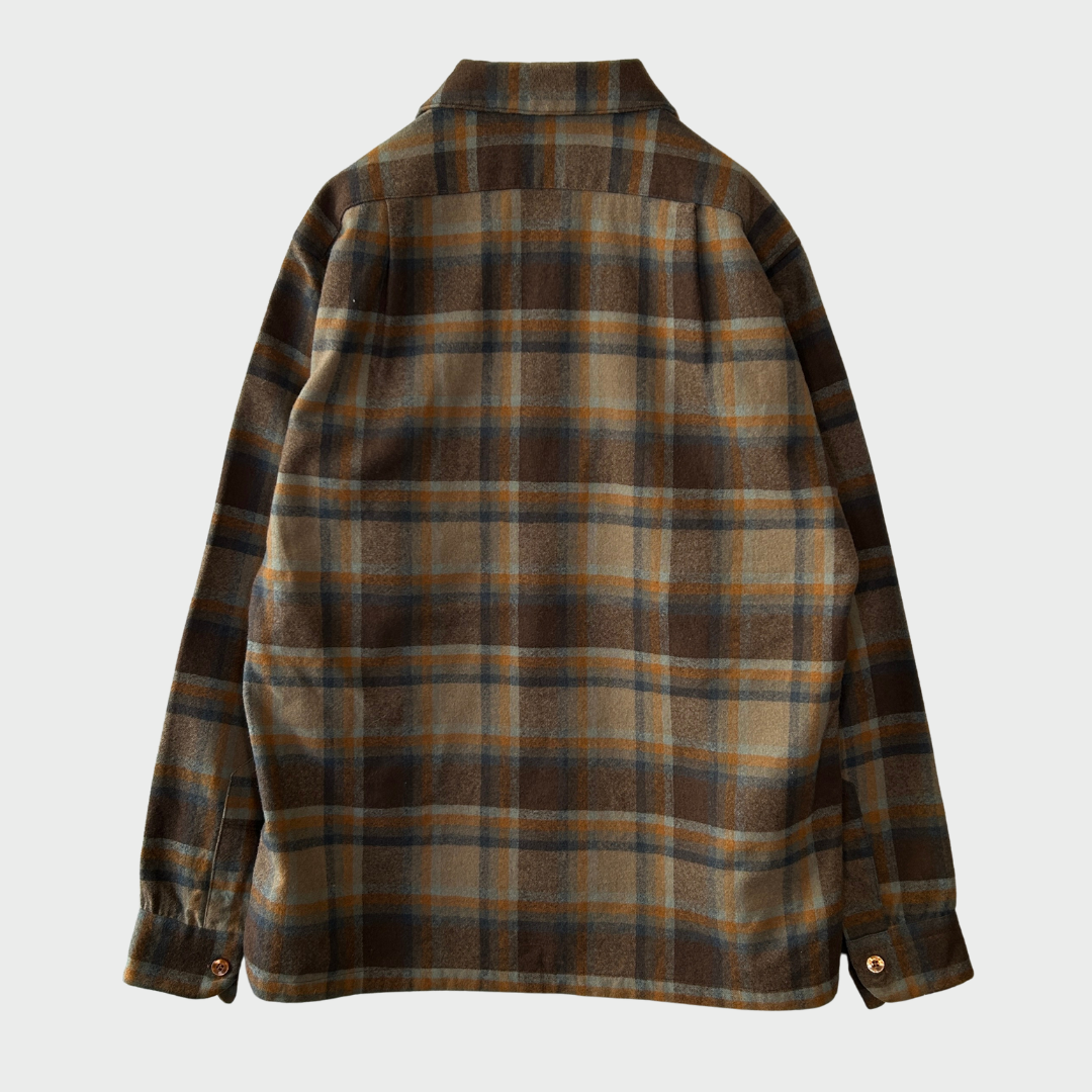 70's Pendleton ボードシャツ チェック 茶橙黒 (S)/A8246S-SO