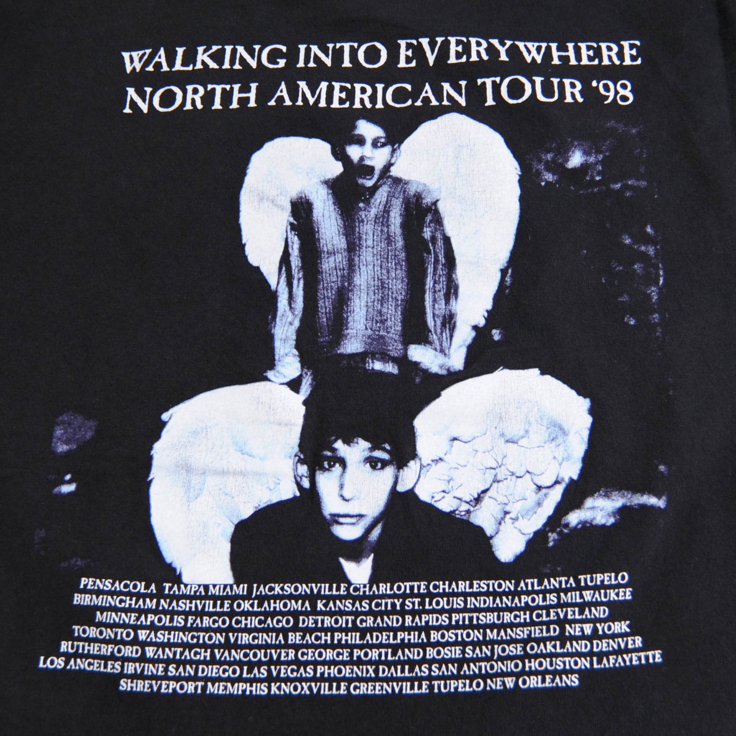 90's Jimmy Page Robert Plant Walking Into Everywhere ツアーTシャツ 黒 (XL)/A4019T-SO