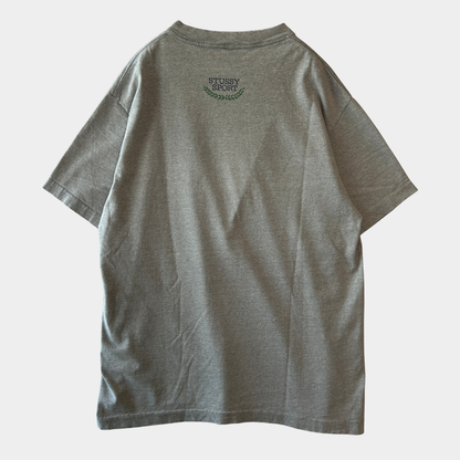 90's Stussy ステューシー "STUSSY SPORT" ロゴエンブレムTシャツ グレー(L)/C0822T-SO