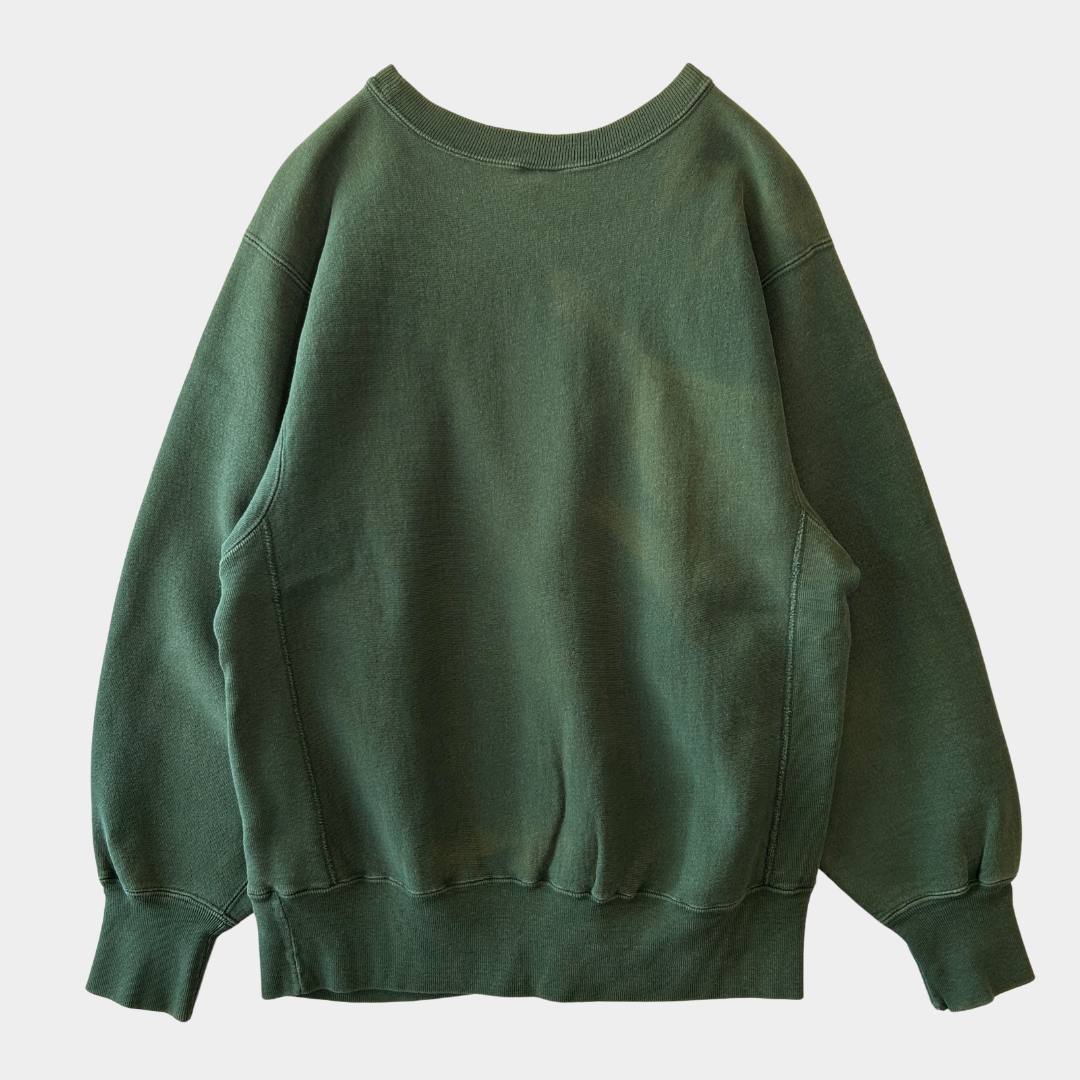 90's Champion Reverse Weave リバースウィーブ C.W.POST フェードスウェット 緑(L)/A6697R-SO