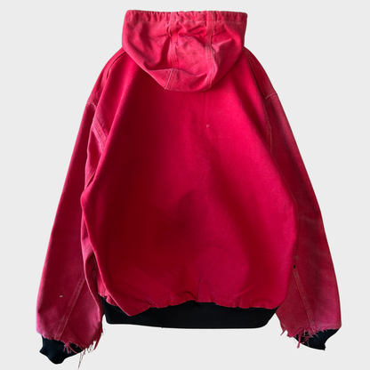 00's Carhartt カーハート アクティブジャケット 企業ロゴ入り 赤 (L)/AB0028J-SO