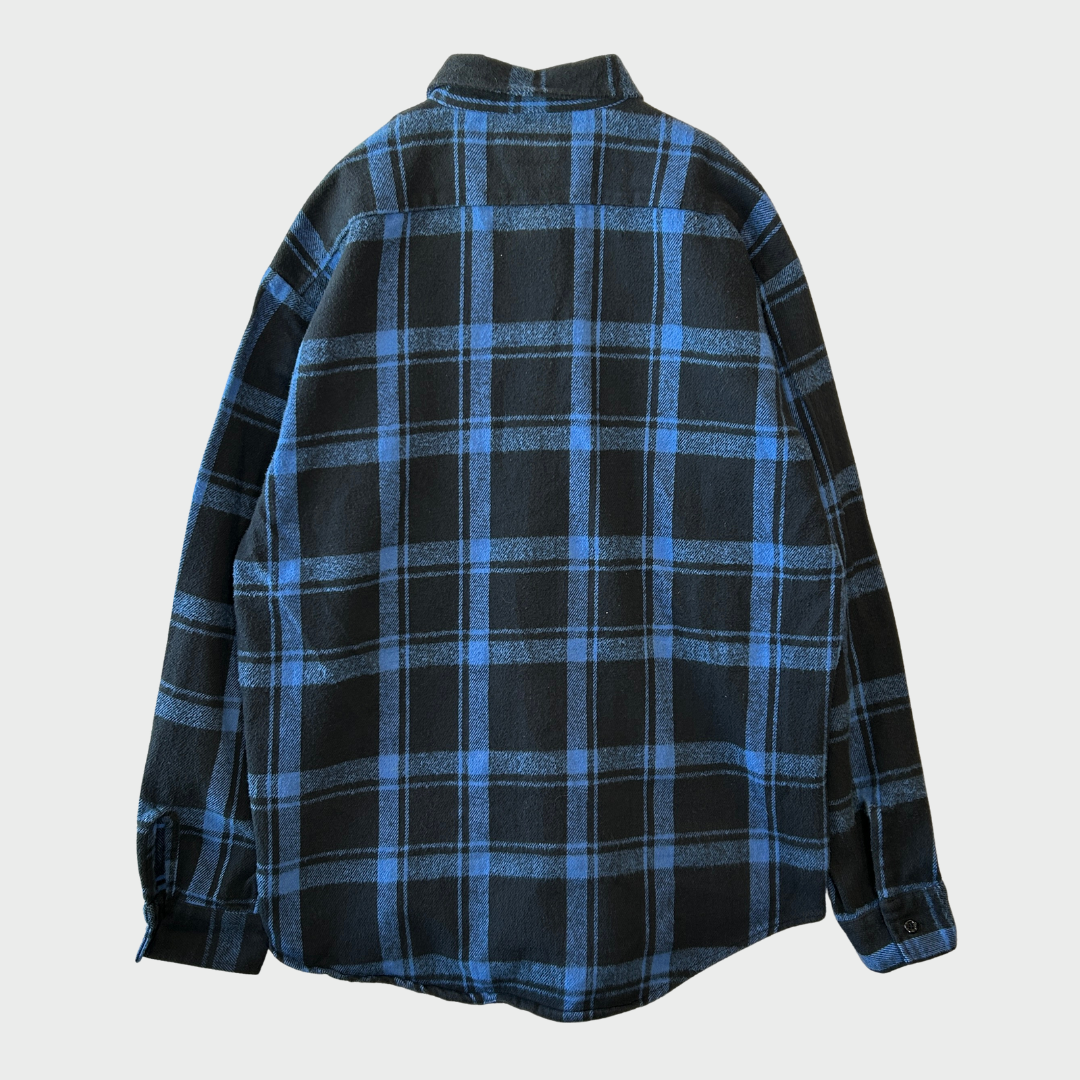 90's Codet フランネルチェックシャツ 青黒 (L)/A8947S-SO