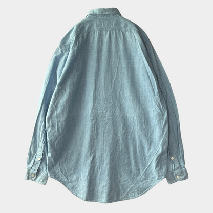 90's Polo by Ralph Lauren シャンブレーシャツ ライトブルー (L)/A7773SH-SO