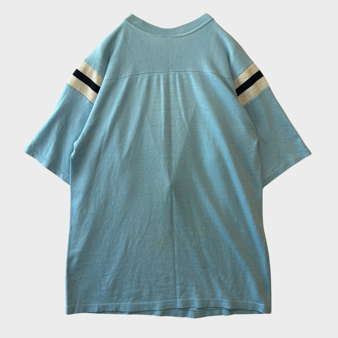 80's "Disney" ディズニー Tokyo Disney Land 開園記念Tシャツ 水色(M)/A7093T-SO