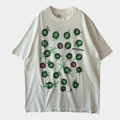 90's Fruit of the loom”NEW BRAUNFELS"トカゲバカンスTシャツ The Outhouse Design  白(XL)/B2752T-SO