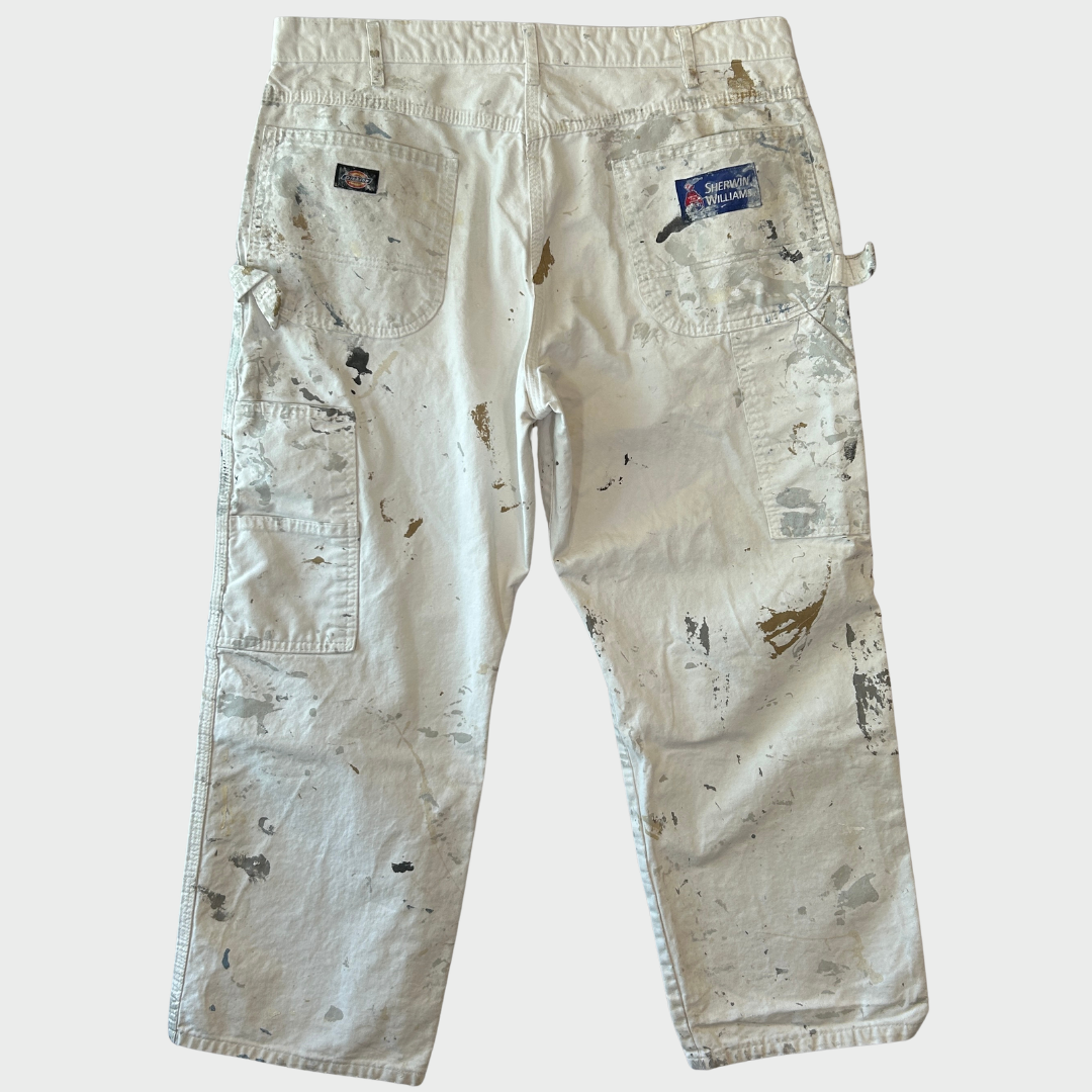 00's Dickies ディッキーズ Sherwin Williams 企業ロゴ ペインター ワークパンツ 白 (38×30)/B3704P-SO