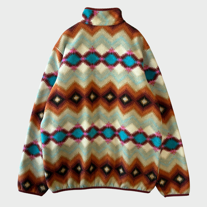 Patagonia パタゴニア スナップT ネイティブ柄 フリース オレンジベージュ L /B3189F-SO