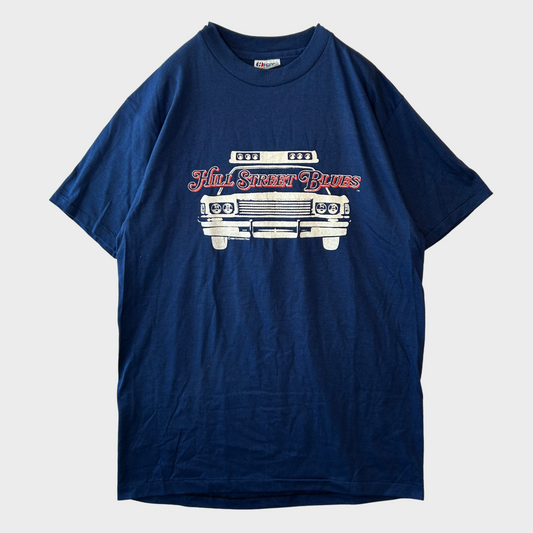 80's Hanes "HILL STREET BLUES" ドラマTシャツ 青 (L)/A7266T-SO