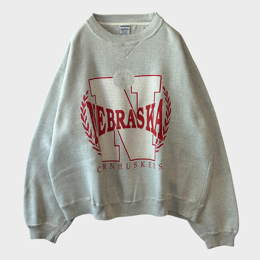 00's Wear "NEBRASKA" Cornhuskers カレッジスウェット 白 (XL)/B1580S-SO