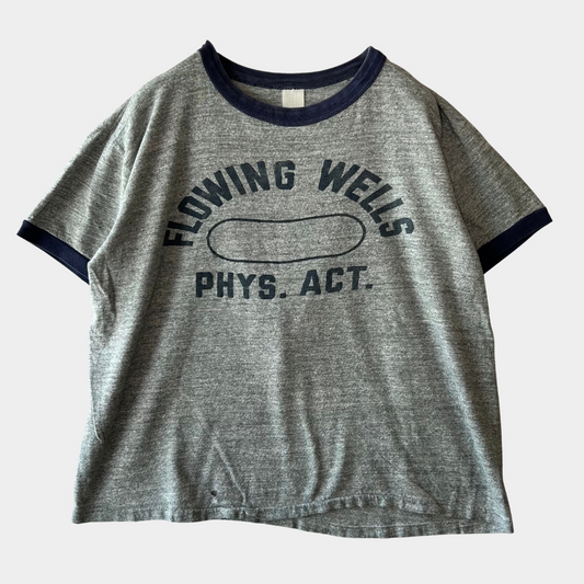 "FLOWING WELLS PHYS. ACT." カレッジ Tシャツ グレー (不明)/A7206