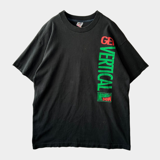 90's Mountain Dew"GET VERTICAL"アドバタイジングTシャツ 企業T マウンテンデュー 黒(XL)/A7072T-SO