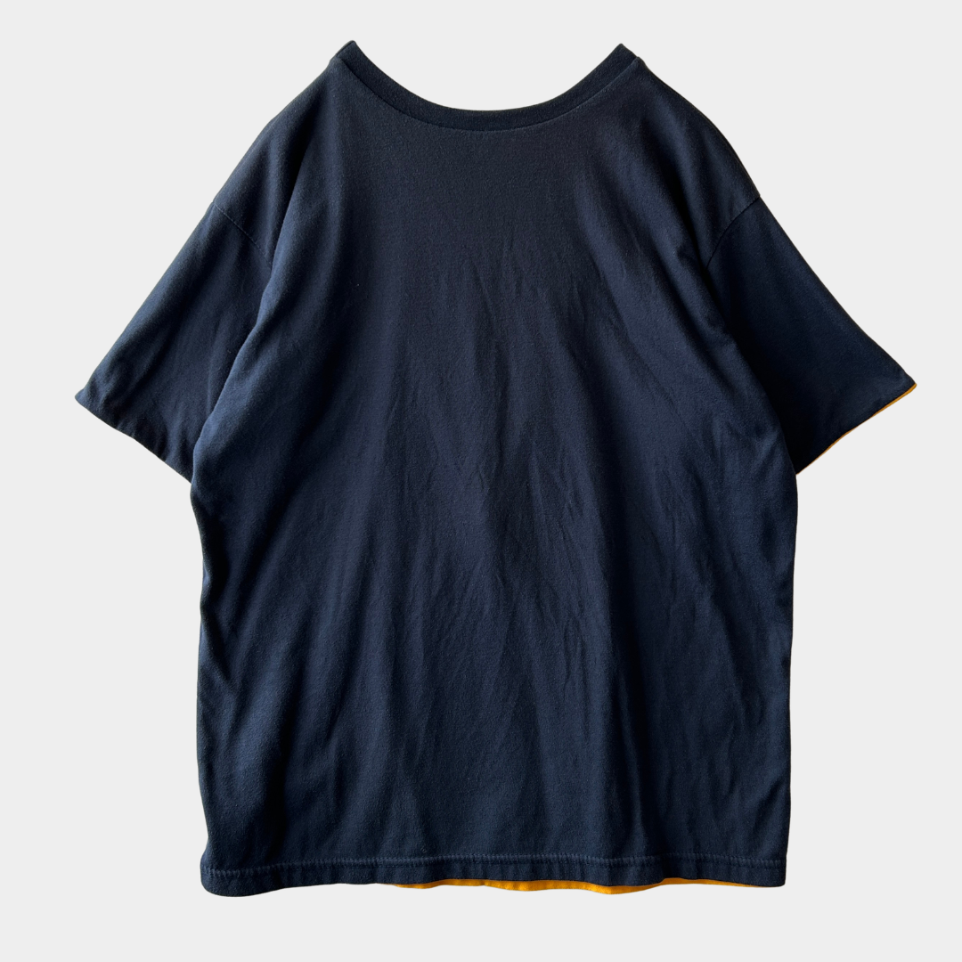 Arrowear ダブルフェイス カレッジTシャツ ネイビー/イエロー (M)/C1222T-SO