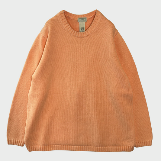 90's  L.L.Bean  ウィメンズ  コットンニット  サーモンピンク M /B2896K-SO