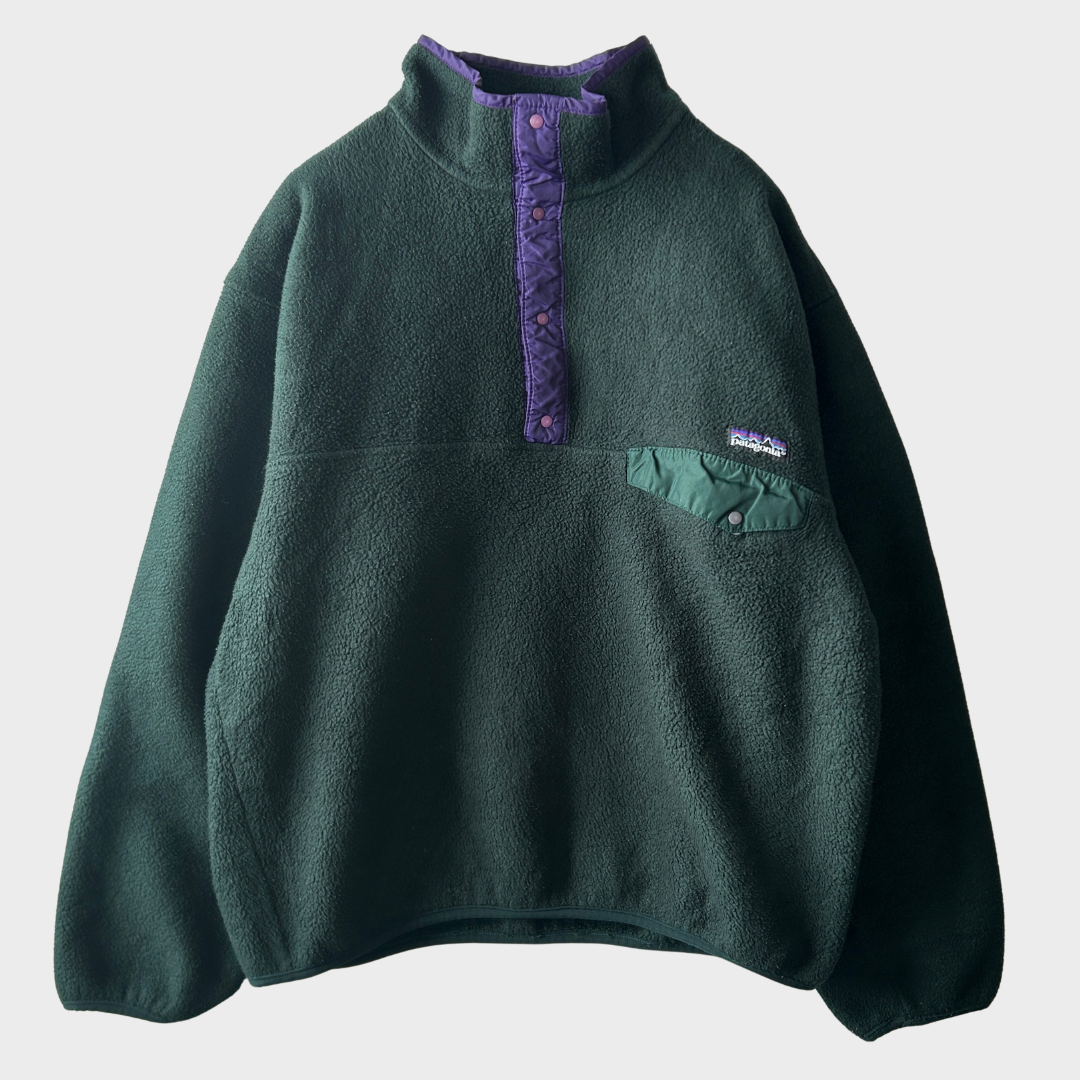 90's~ Patagonia パタゴニア シンチラ スナップT フリース 深緑 (M)/C0091F-SO