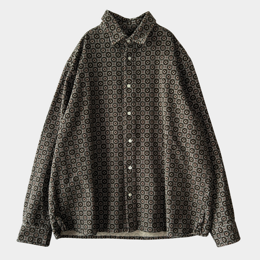 00's BANANA REPUBLIC STANDARD FIT corduroy shirt バナナリパブリック プリント コーデュロイ シャツ (XL)/A7933SH-SO