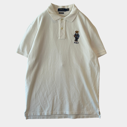POLO RALPH LAUREN ラルフローレン custom slim Fit ポロベア ポロシャツ 白 (L)/B2273S-SO