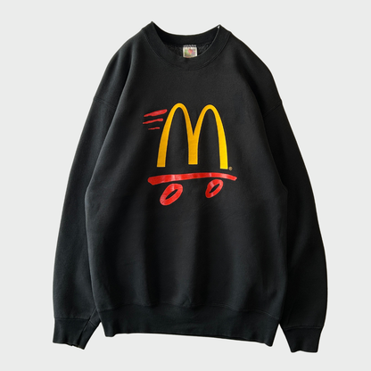 90's FRUIT OF THE LOOM マクドナルド アドバタイジング スウェット 企業系 ブラック(L)/B4135R-SO