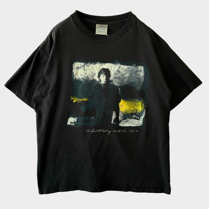 90's THE PAUL McCARTNEY WORLD TOUR 1989/90 ポールマッカートニー Tシャツ ブラック(XL)/A7259T-SO