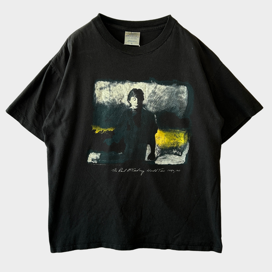 90's THE PAUL McCARTNEY WORLD TOUR 1989/90 ポールマッカートニー Tシャツ ブラック(XL)/A7259T-SO