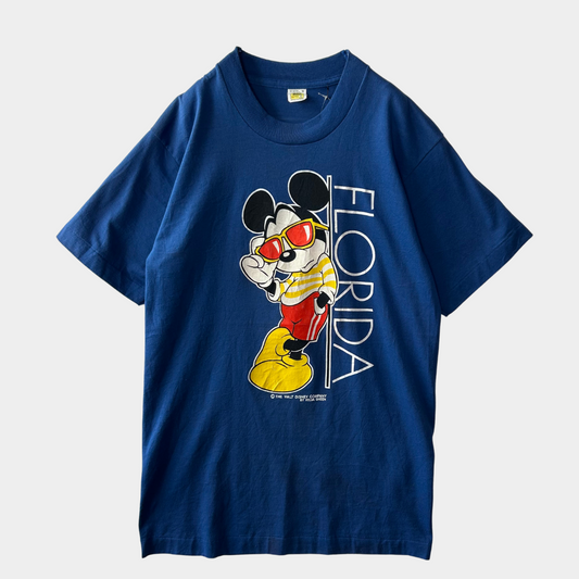 80's Velva Sheen FLORIDA ミッキーTシャツ 青(M)/B2192T-SO